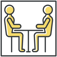 Illustration of two people in a meeting
